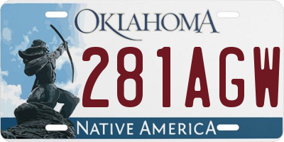 OK license plate 281AGW