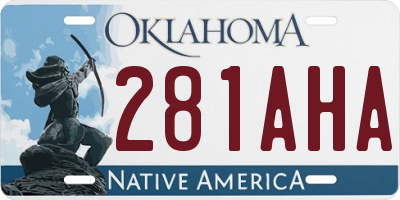 OK license plate 281AHA