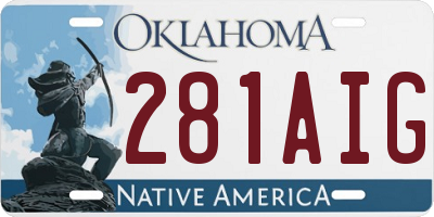 OK license plate 281AIG