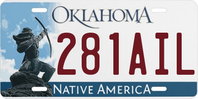 OK license plate 281AIL