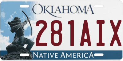 OK license plate 281AIX