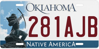 OK license plate 281AJB
