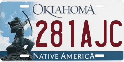 OK license plate 281AJC