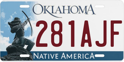 OK license plate 281AJF