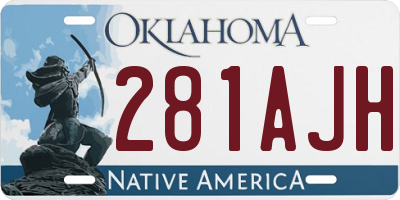 OK license plate 281AJH