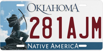 OK license plate 281AJM