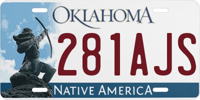 OK license plate 281AJS