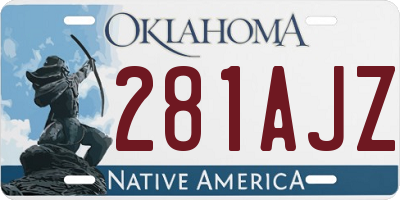 OK license plate 281AJZ