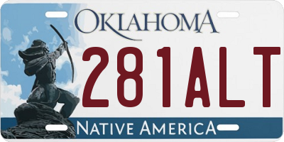 OK license plate 281ALT