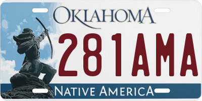 OK license plate 281AMA