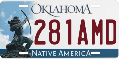 OK license plate 281AMD