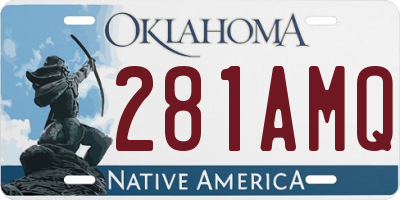 OK license plate 281AMQ