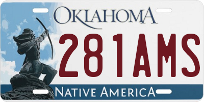 OK license plate 281AMS