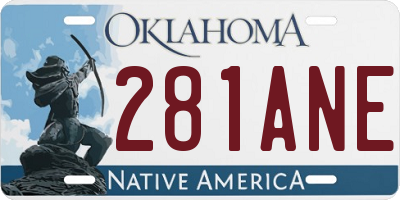 OK license plate 281ANE