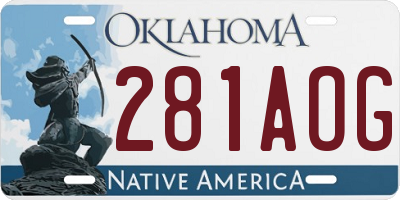 OK license plate 281AOG