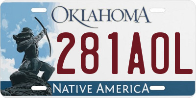 OK license plate 281AOL