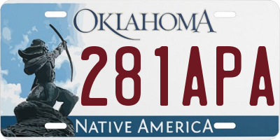 OK license plate 281APA