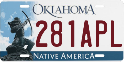 OK license plate 281APL