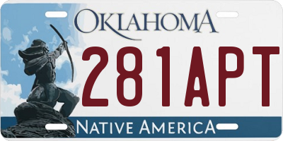 OK license plate 281APT