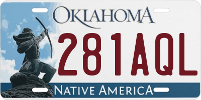 OK license plate 281AQL