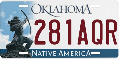 OK license plate 281AQR