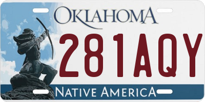 OK license plate 281AQY