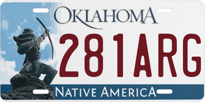 OK license plate 281ARG
