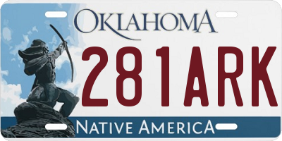 OK license plate 281ARK