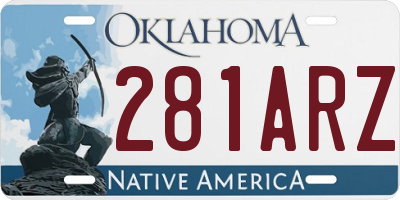 OK license plate 281ARZ