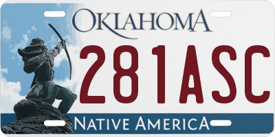 OK license plate 281ASC