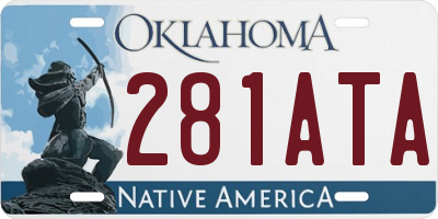 OK license plate 281ATA