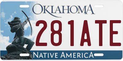 OK license plate 281ATE