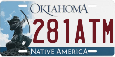 OK license plate 281ATM