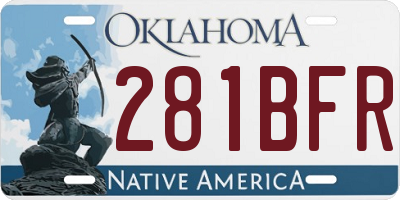 OK license plate 281BFR