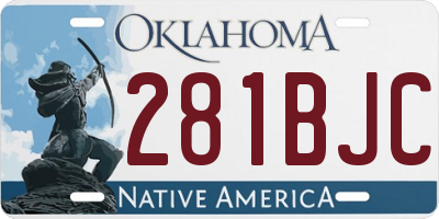 OK license plate 281BJC
