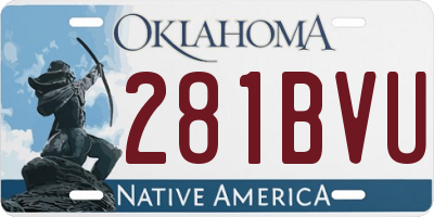 OK license plate 281BVU