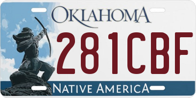 OK license plate 281CBF