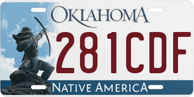 OK license plate 281CDF