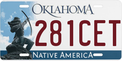 OK license plate 281CET