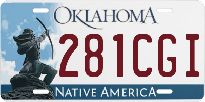 OK license plate 281CGI