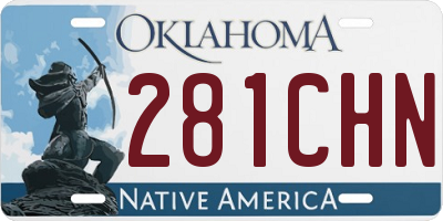OK license plate 281CHN