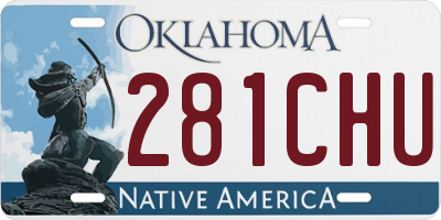 OK license plate 281CHU