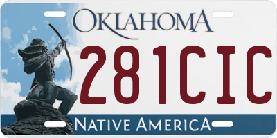 OK license plate 281CIC