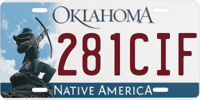 OK license plate 281CIF
