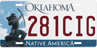 OK license plate 281CIG