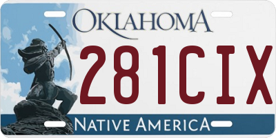 OK license plate 281CIX