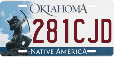 OK license plate 281CJD