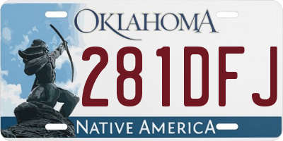 OK license plate 281DFJ