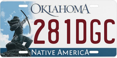 OK license plate 281DGC