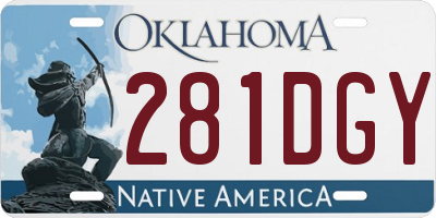 OK license plate 281DGY